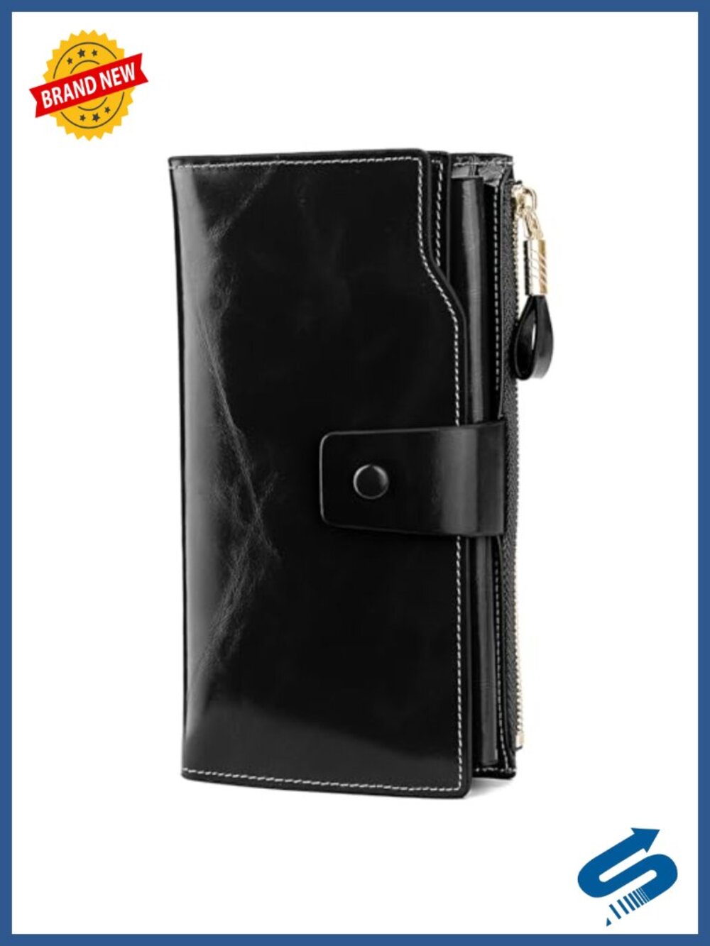 Genuine Leather RFID Wallet 21 Card Slots Phone Pocket